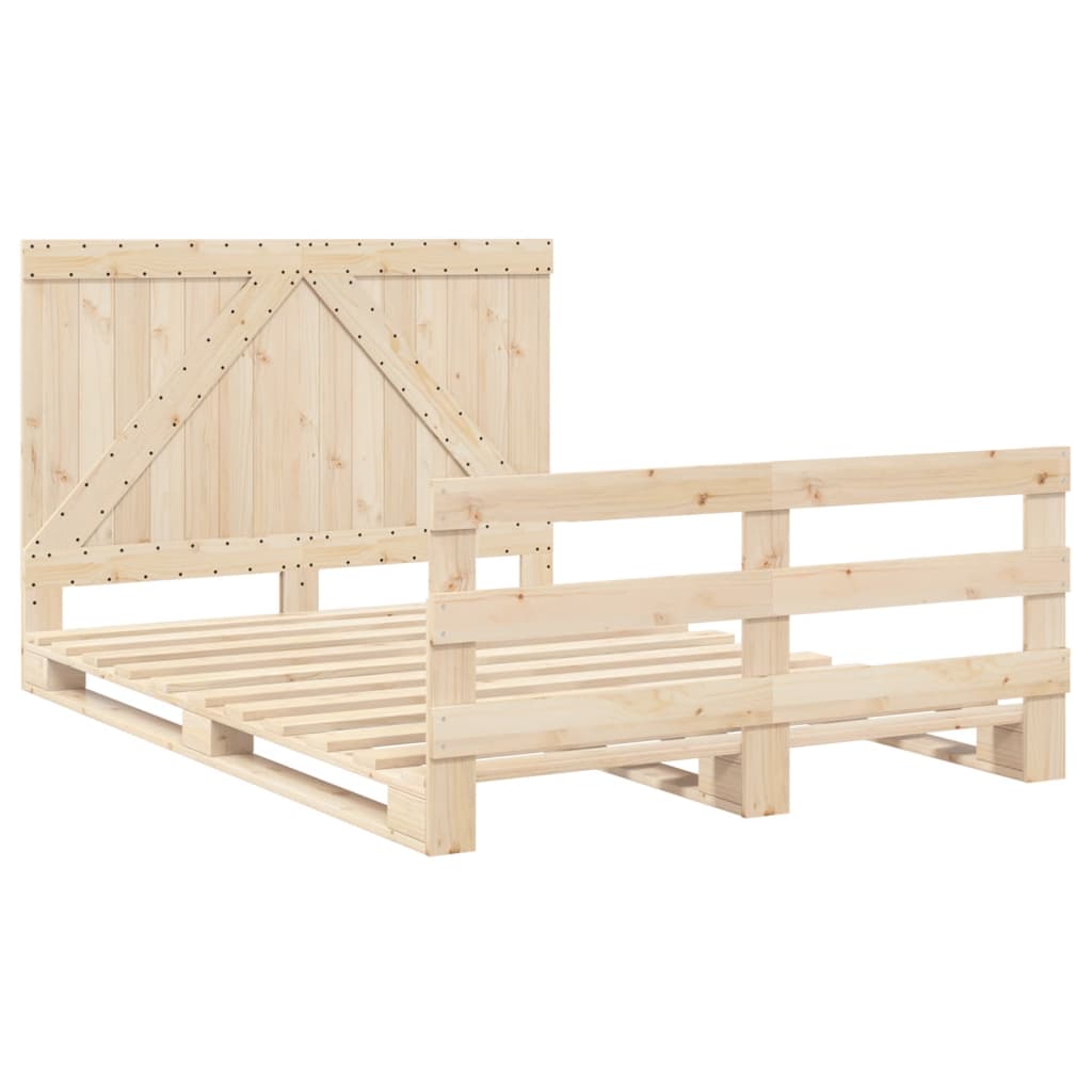 Cadre de lit sans matelas avec tête de lit bois massif - XIOS