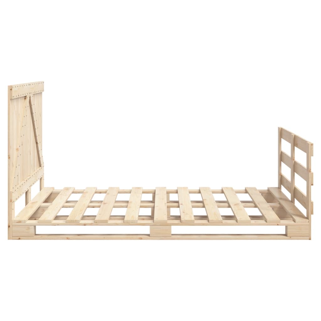Cadre de lit sans matelas avec tête de lit bois massif - XIOS