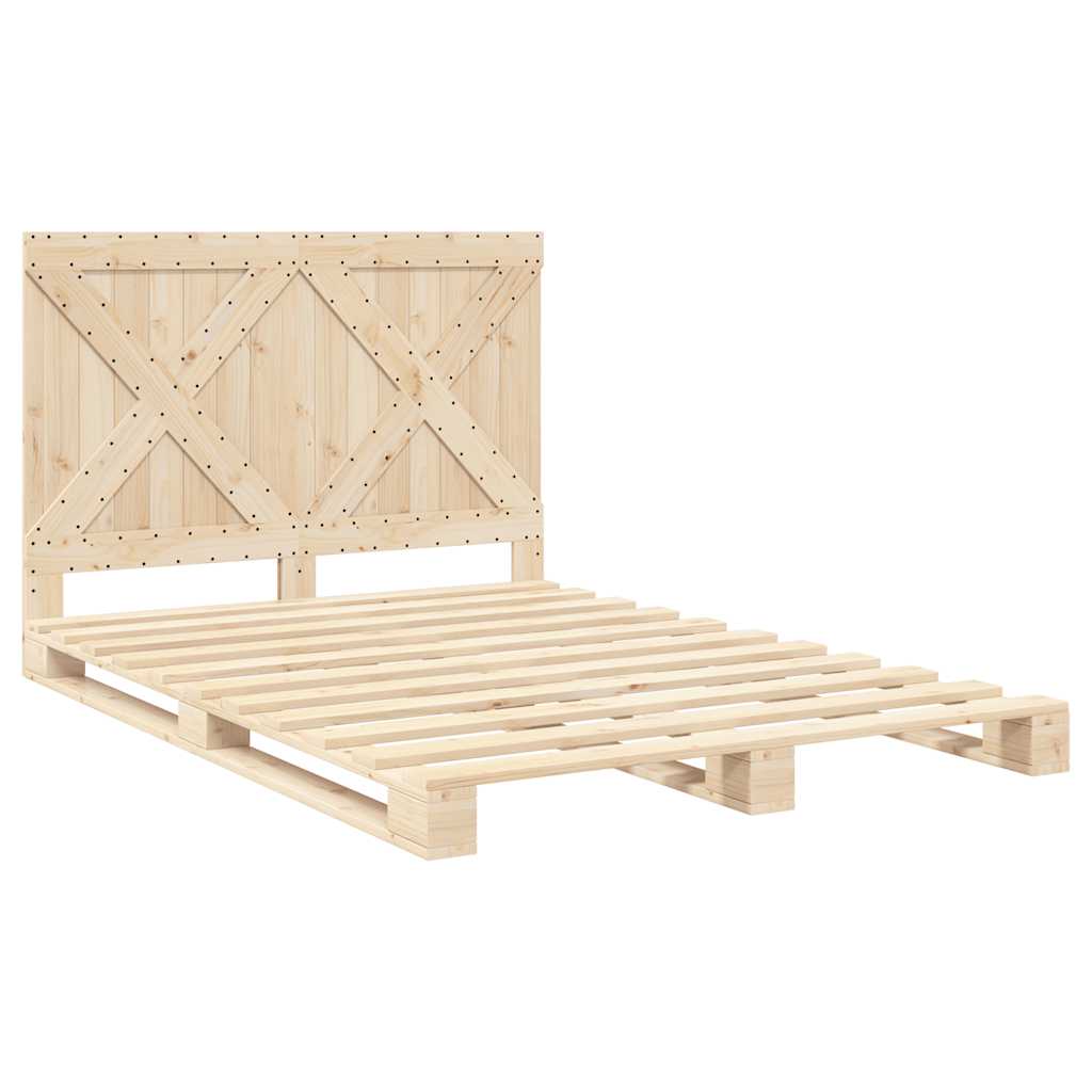 Cadre de lit sans matelas avec tête de lit bois massif - XIOS