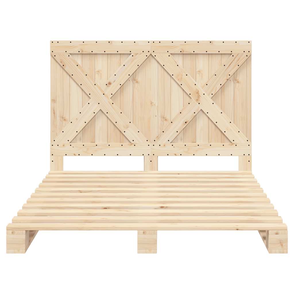 Cadre de lit sans matelas avec tête de lit bois massif - XIOS
