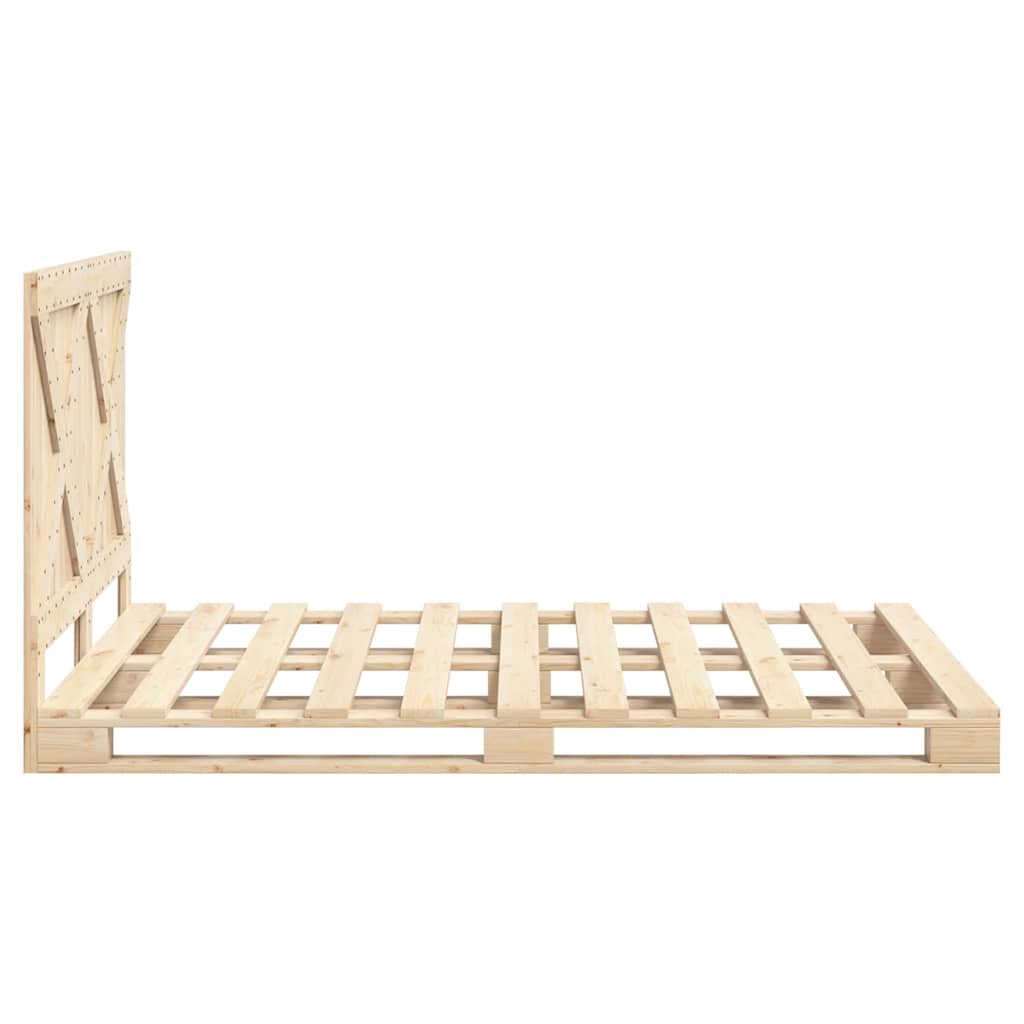Cadre de lit sans matelas avec tête de lit bois massif - XIOS
