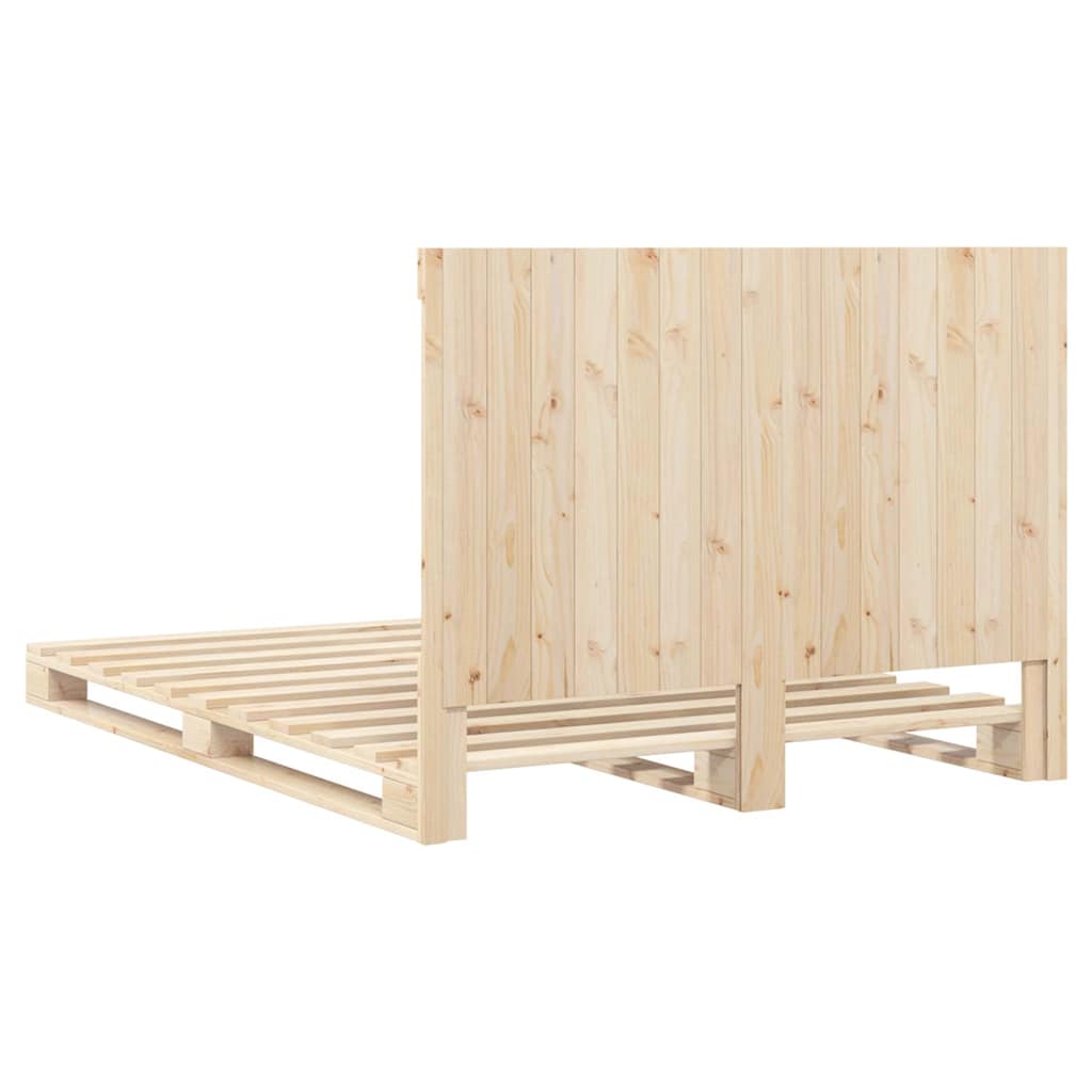 Cadre de lit sans matelas avec tête de lit bois massif - XIOS