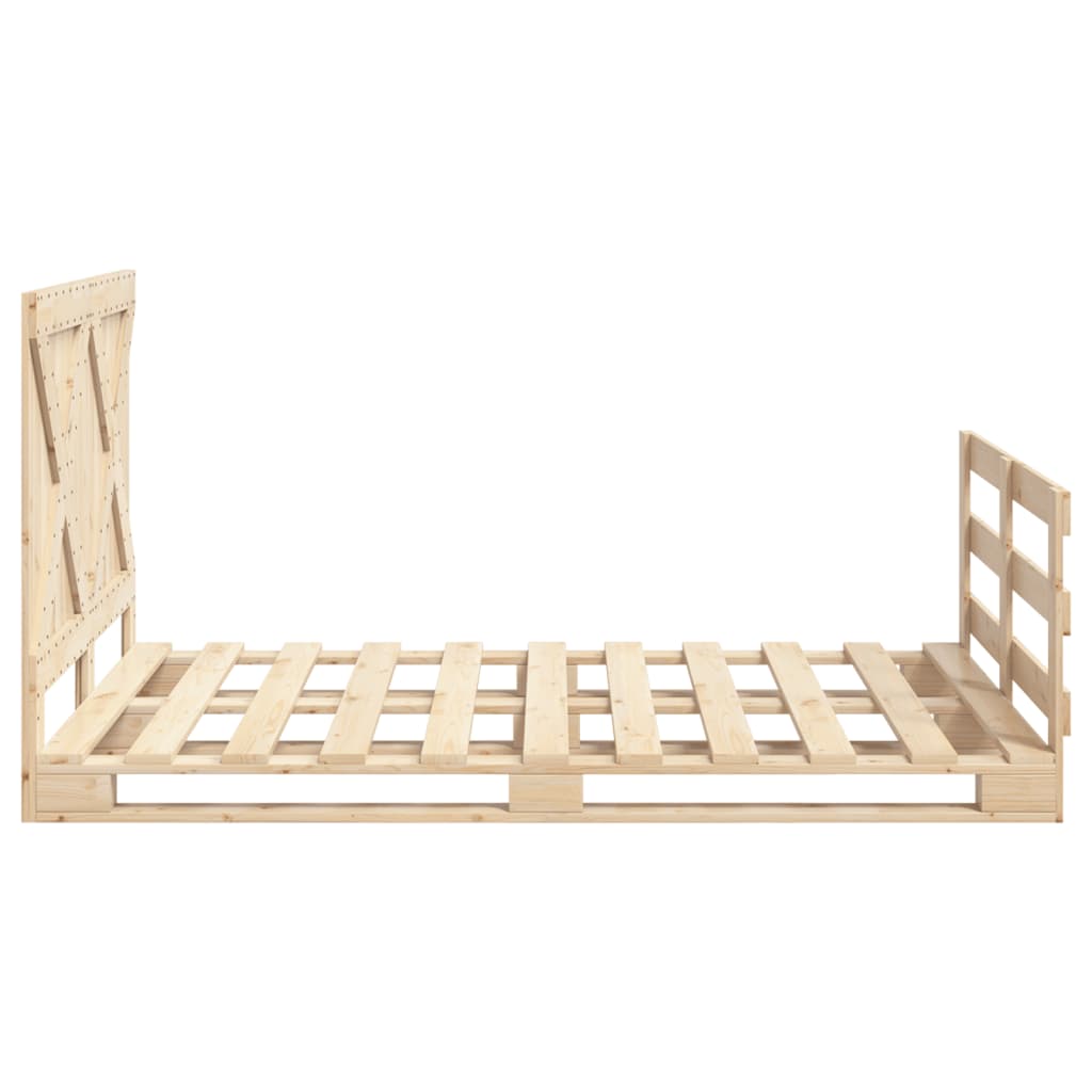 Cadre de lit sans matelas avec tête de lit bois massif - XIOS