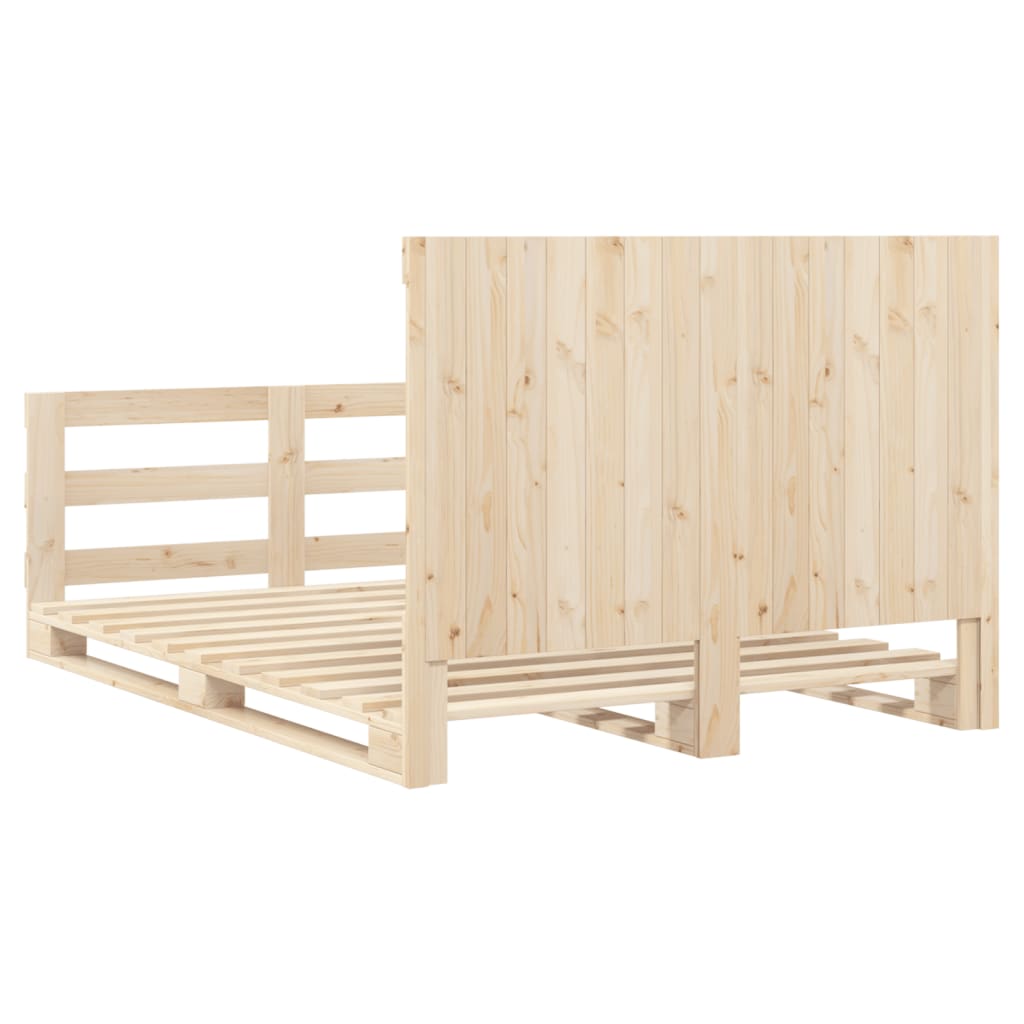 Cadre de lit sans matelas avec tête de lit bois massif - XIOS