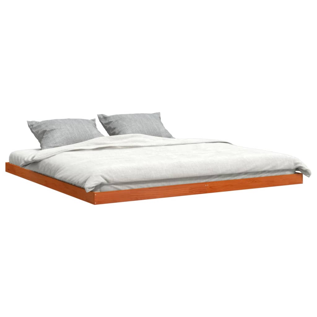 Cadre de lit sans matelas cire marron 180x200cm bois pin massif - XIOS