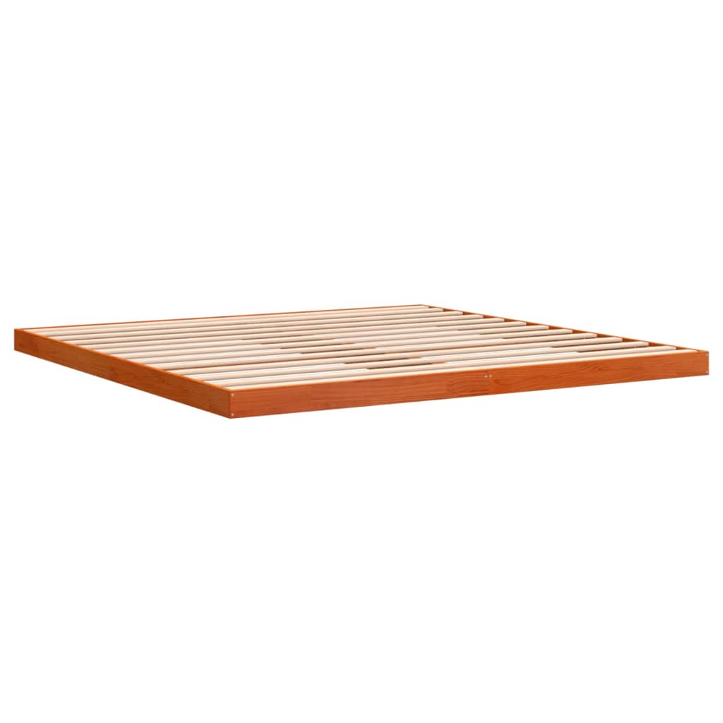 Cadre de lit sans matelas cire marron 180x200cm bois pin massif - XIOS