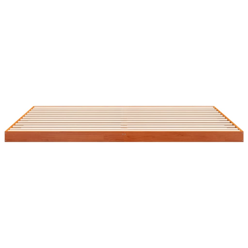 Cadre de lit sans matelas cire marron 180x200cm bois pin massif - XIOS