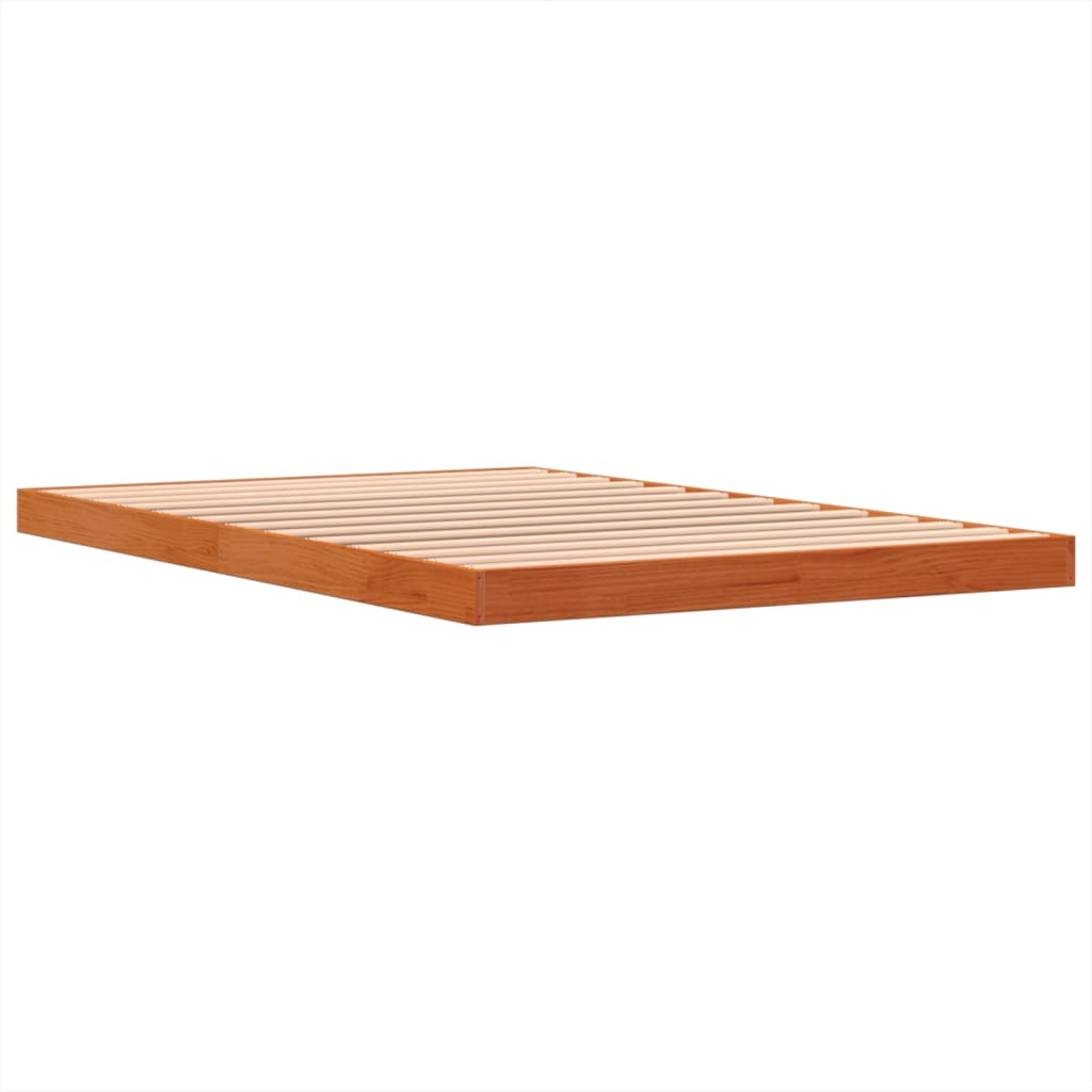 Cadre de lit sans matelas cire marron 120x190cm bois pin massif - XIOS