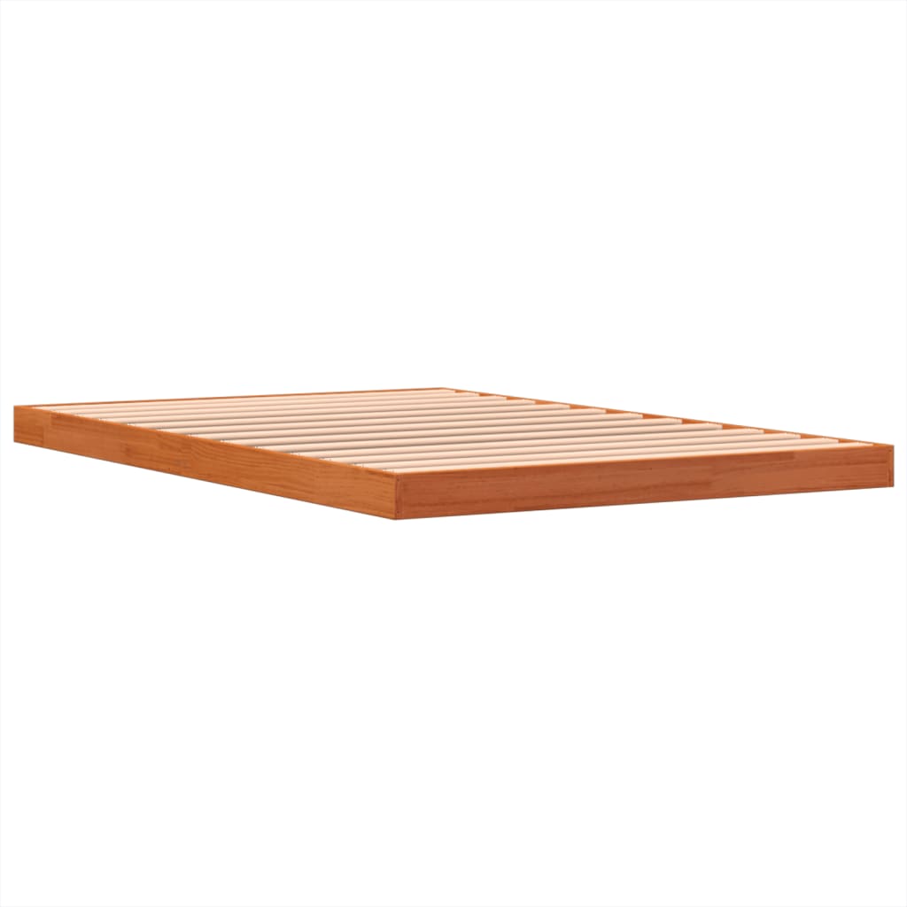 Cadre de lit sans matelas cire marron 120x190cm bois pin massif - XIOS