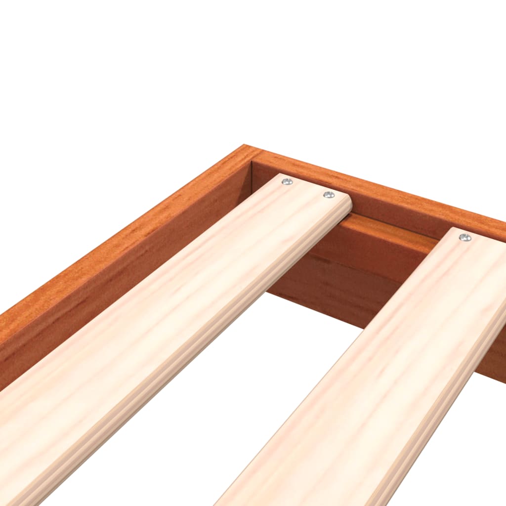 Cadre de lit sans matelas cire marron 120x190cm bois pin massif - XIOS
