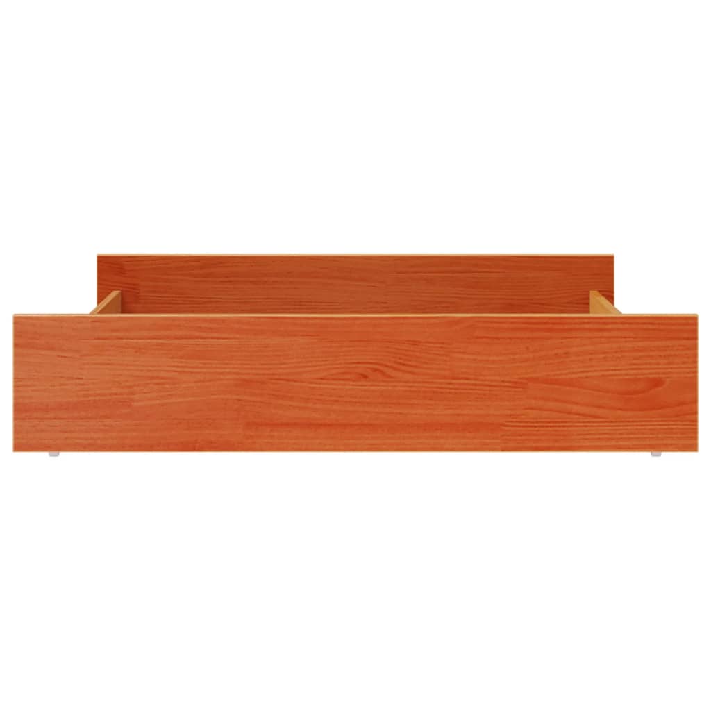 Tiroirs de lit 2 pcs cire marron bois de pin massif - XIOS