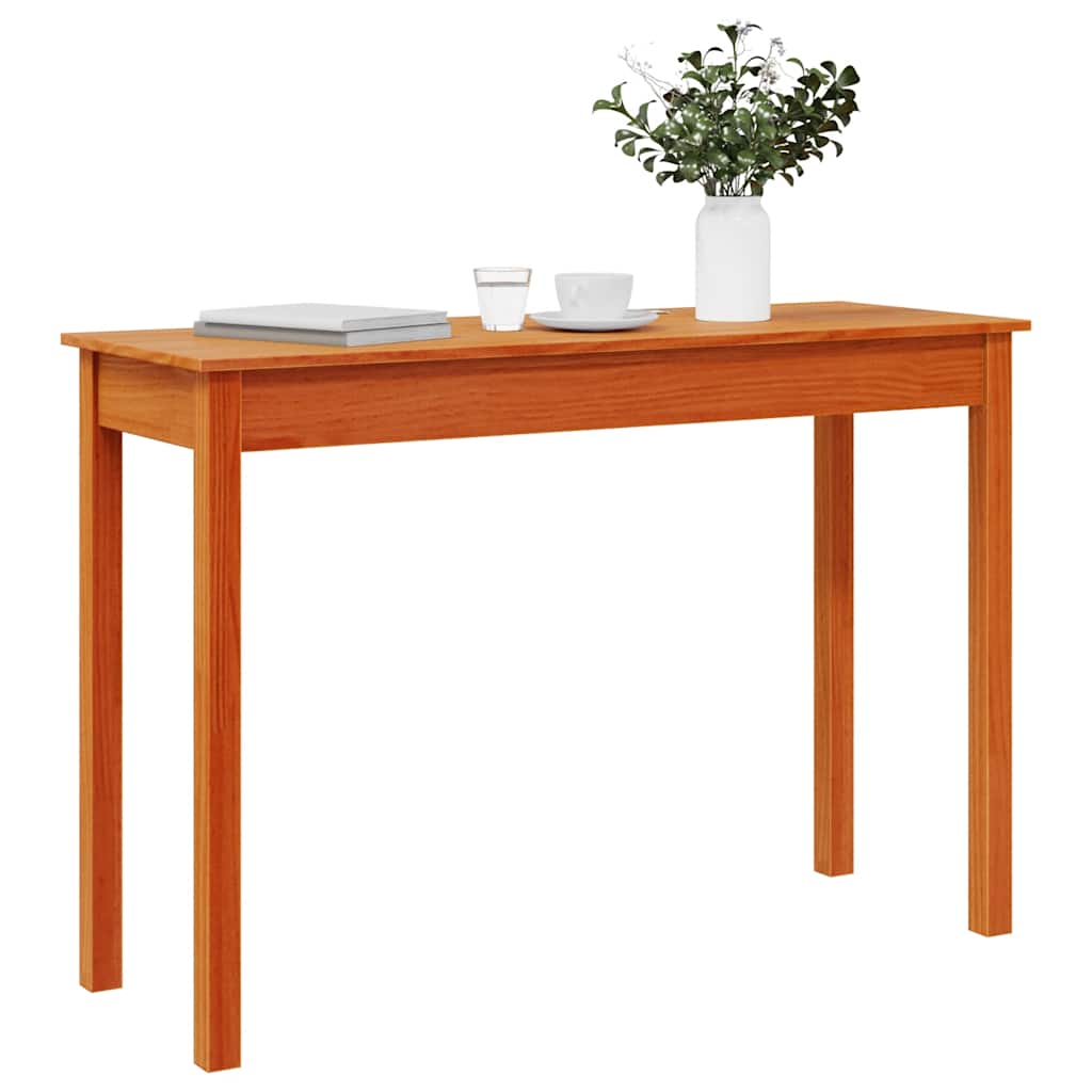 Table console marron miel 110x40x75 cm bois massif de pin - XIOS
