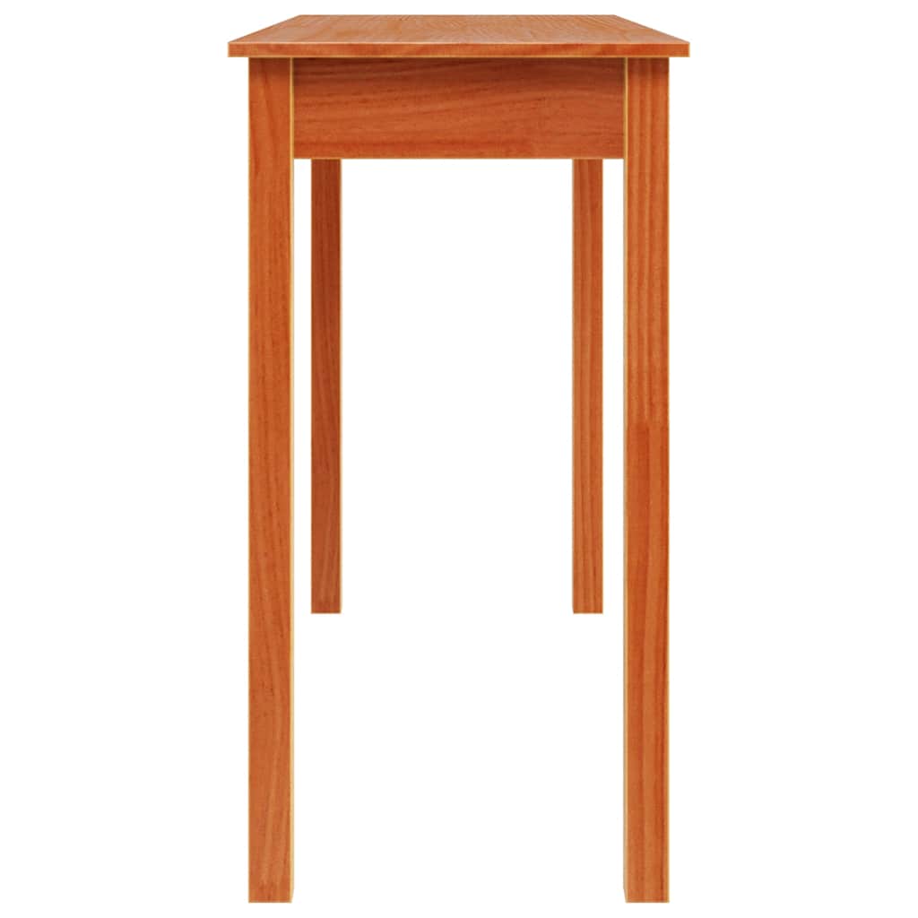 Table console marron miel 110x40x75 cm bois massif de pin - XIOS