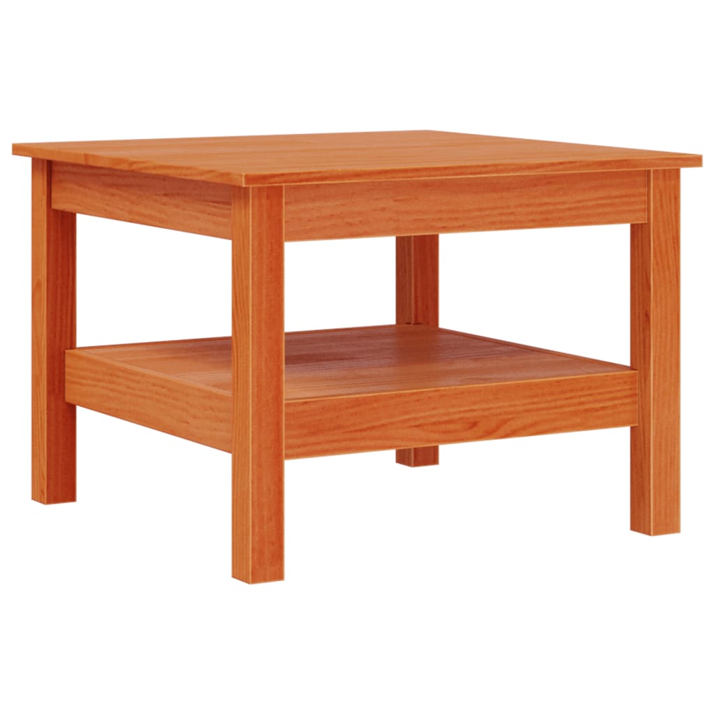 Table basse cire marron 55x55x40 cm bois massif de pin - XIOS