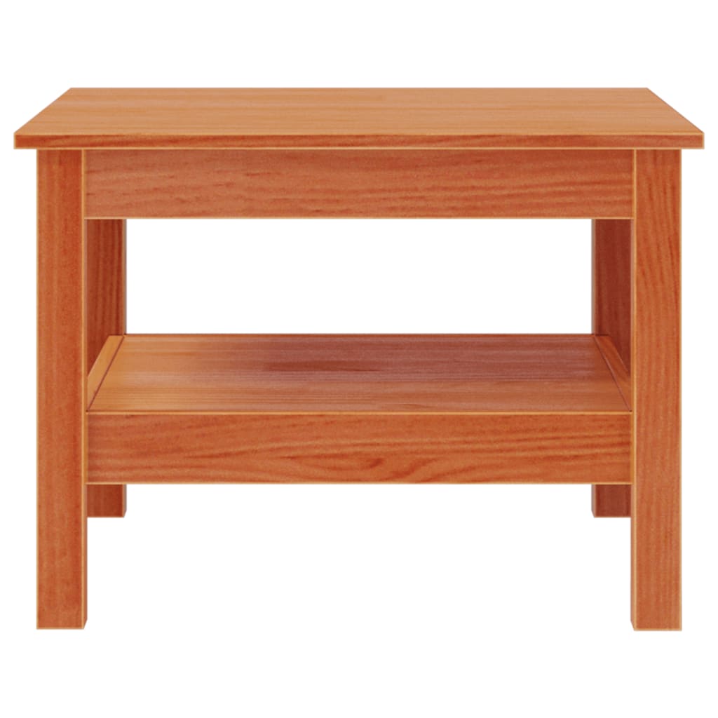 Table basse cire marron 55x55x40 cm bois massif de pin - XIOS