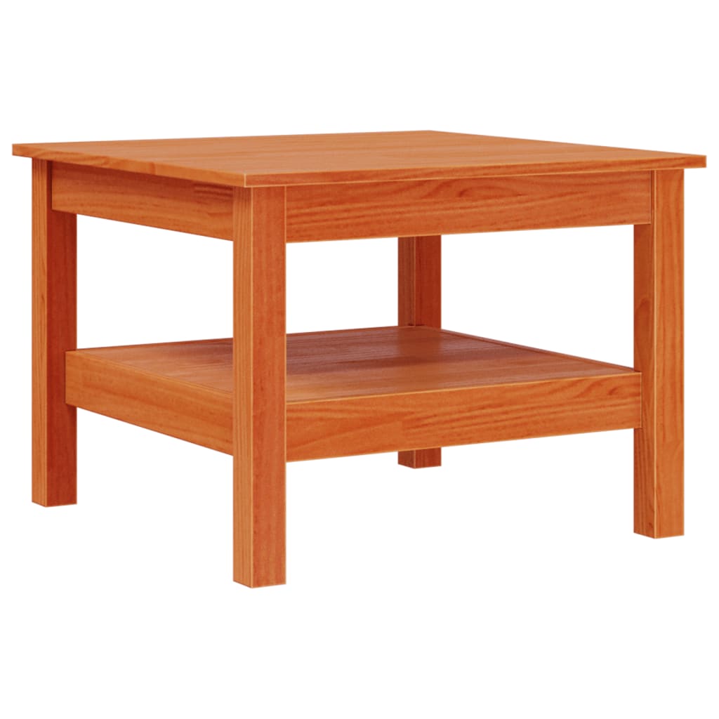 Table basse cire marron 55x55x40 cm bois massif de pin - XIOS