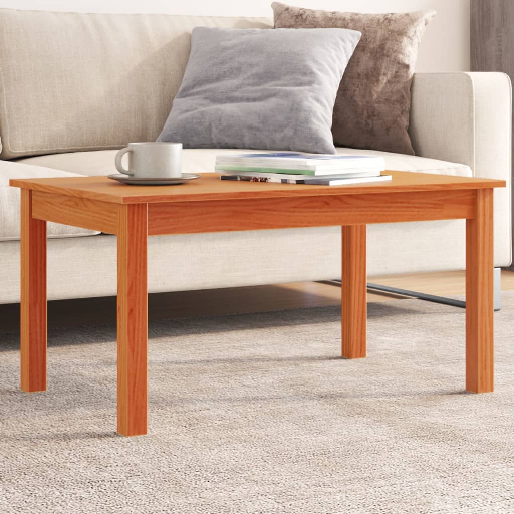 Table basse cire marron 80x50x40 cm bois massif de pin - XIOS