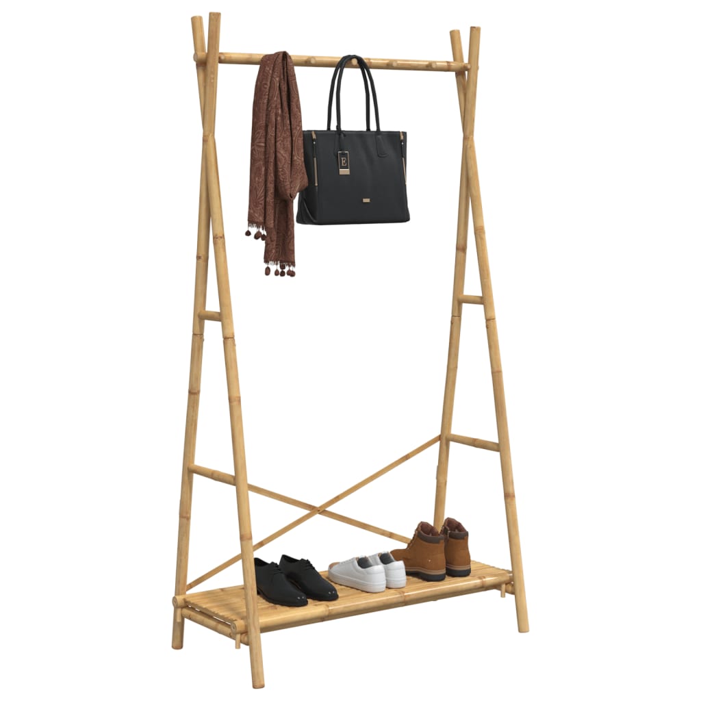 Porte-vêtement avec étagère 102x50x190 cm bambou - XIOS