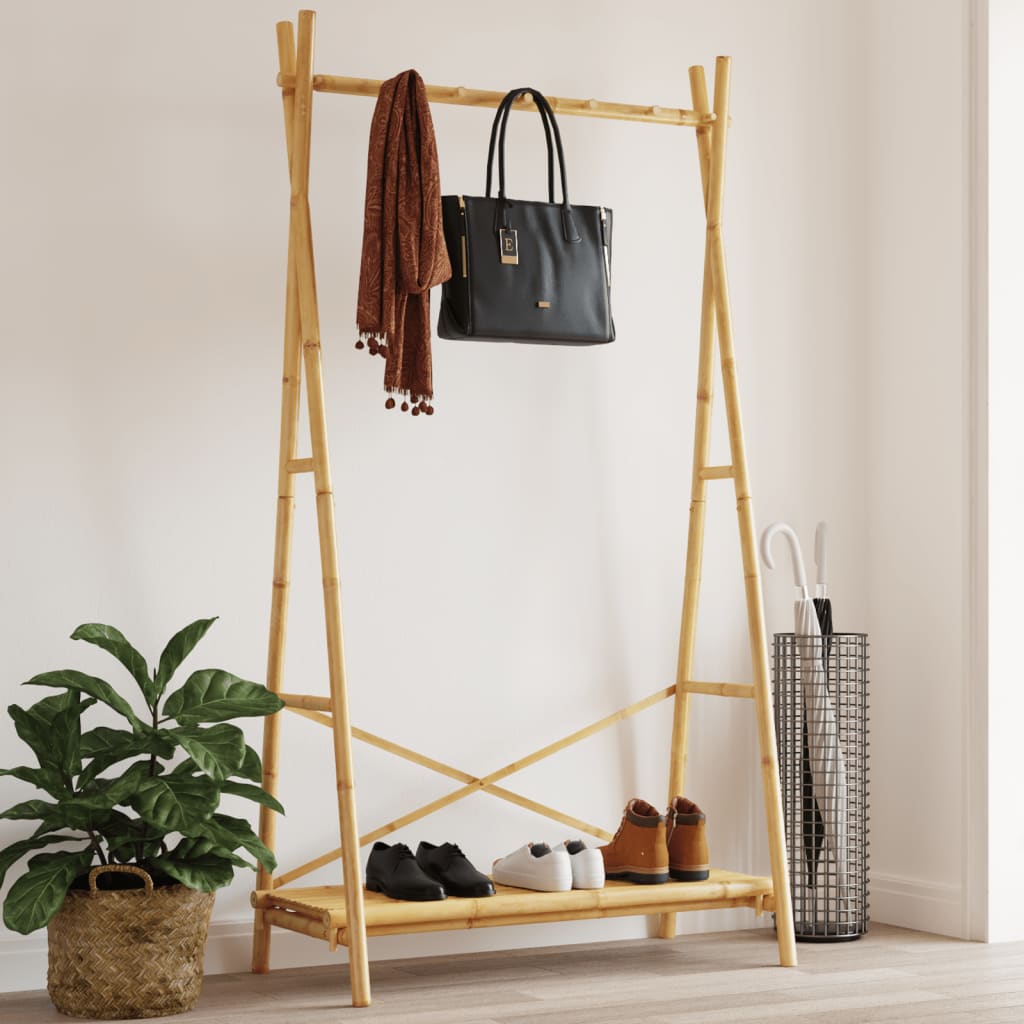 Porte-vêtement avec étagère 102x50x190 cm bambou - XIOS