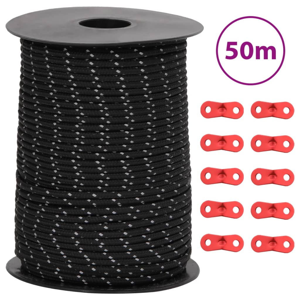 Corde de haubanage de tente avec bandes réfléchissantes et clés Accessoires de tente vidaXL