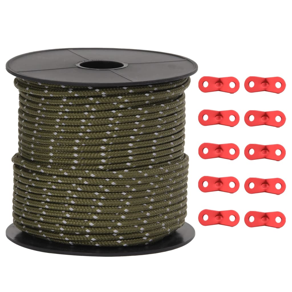 Corde de haubanage de tente avec bandes réfléchissantes et clés Accessoires de tente vidaXL