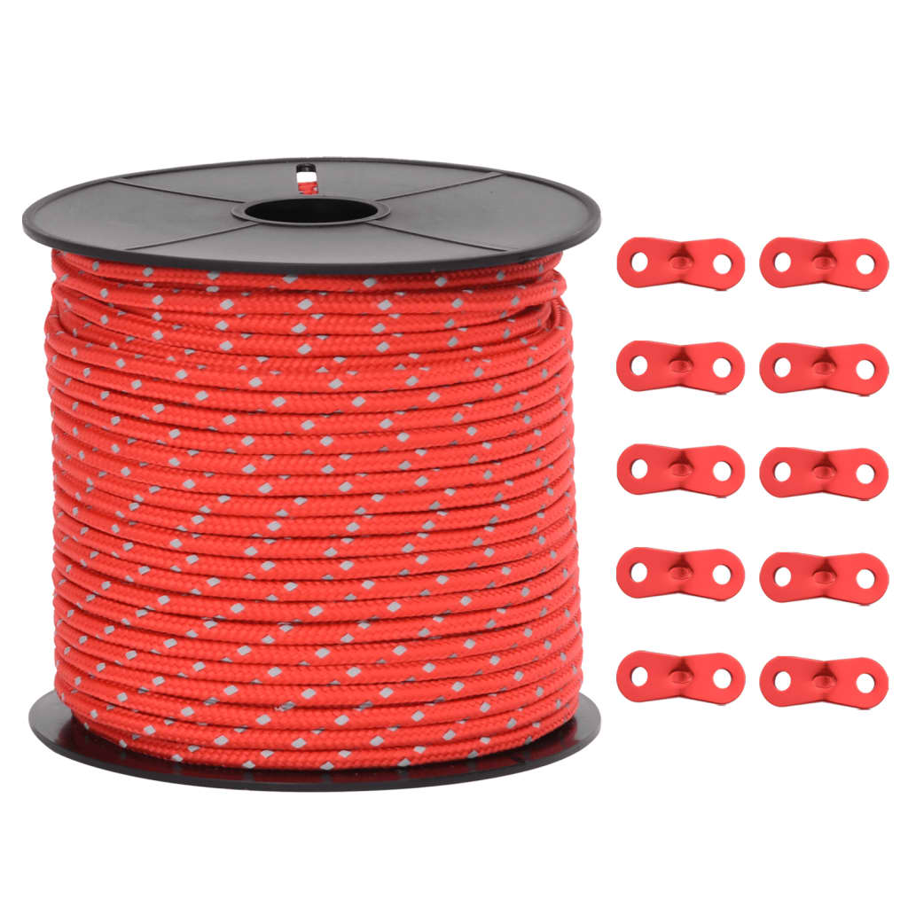 Corde de haubanage de tente avec bandes réfléchissantes et clés Accessoires de tente vidaXL