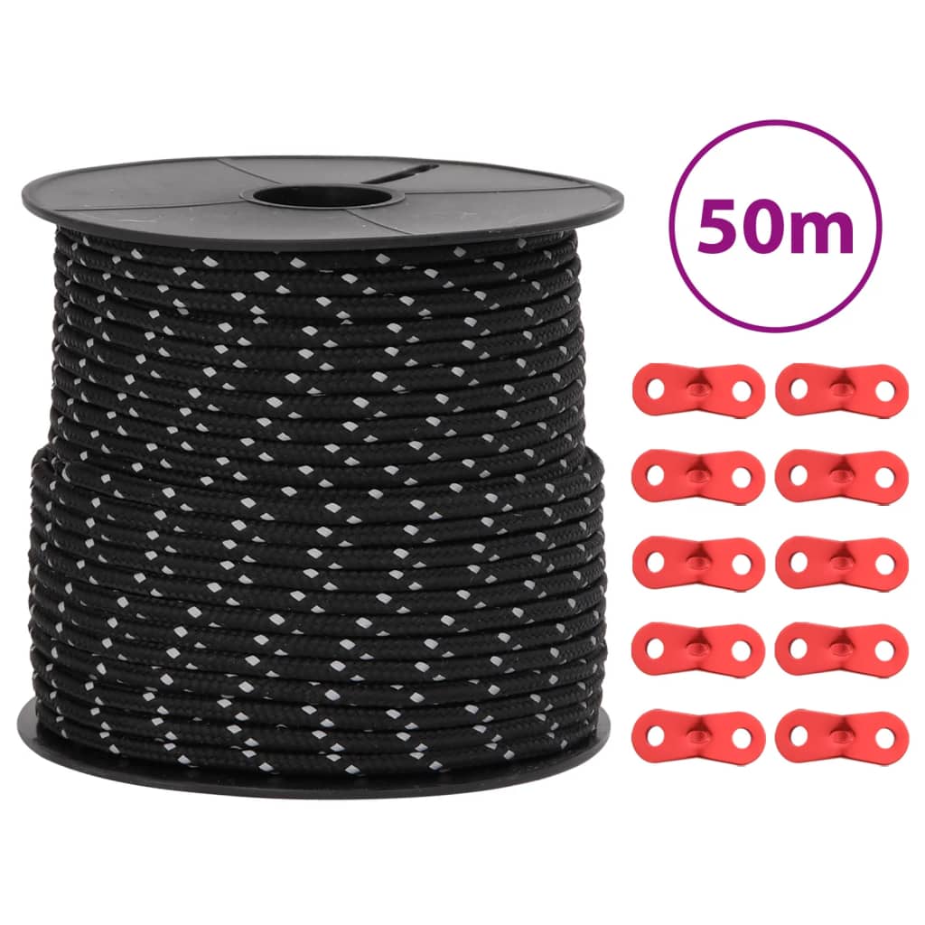 Corde de haubanage de tente avec bandes réfléchissantes et clés Accessoires de tente vidaXL