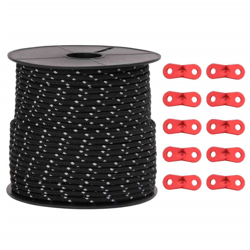 Corde de haubanage de tente avec bandes réfléchissantes et clés Accessoires de tente vidaXL