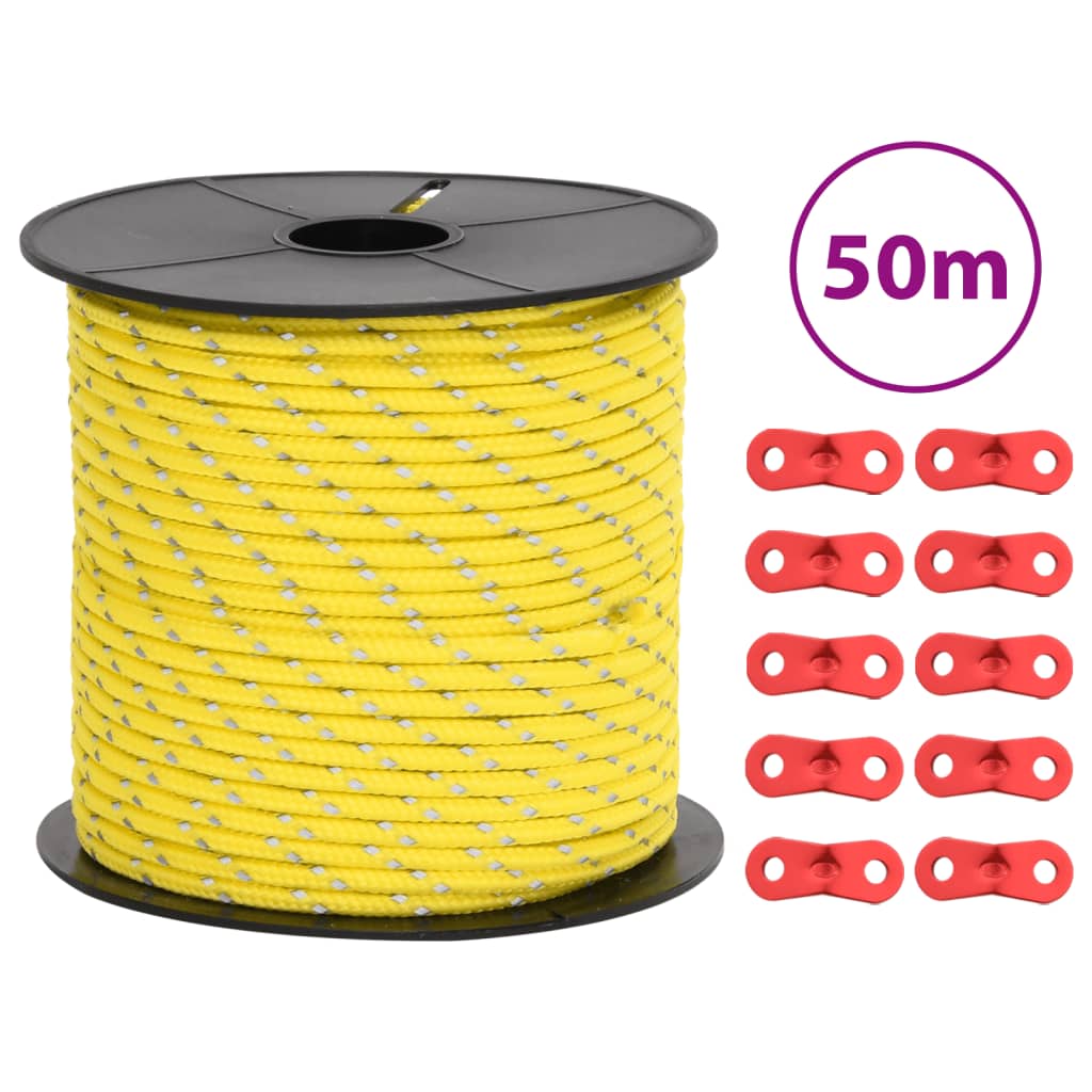 Corde de haubanage de tente avec bandes réfléchissantes et clés Accessoires de tente vidaXL