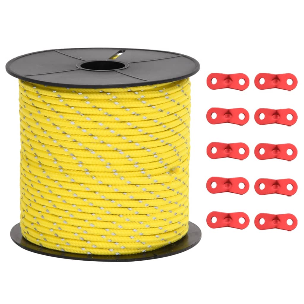 Corde de haubanage de tente avec bandes réfléchissantes et clés Accessoires de tente vidaXL