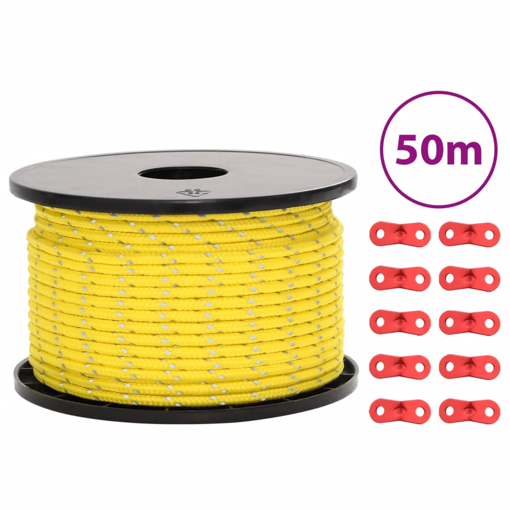 Corde de haubanage de tente avec bandes réfléchissantes et clés Accessoires de tente vidaXL
