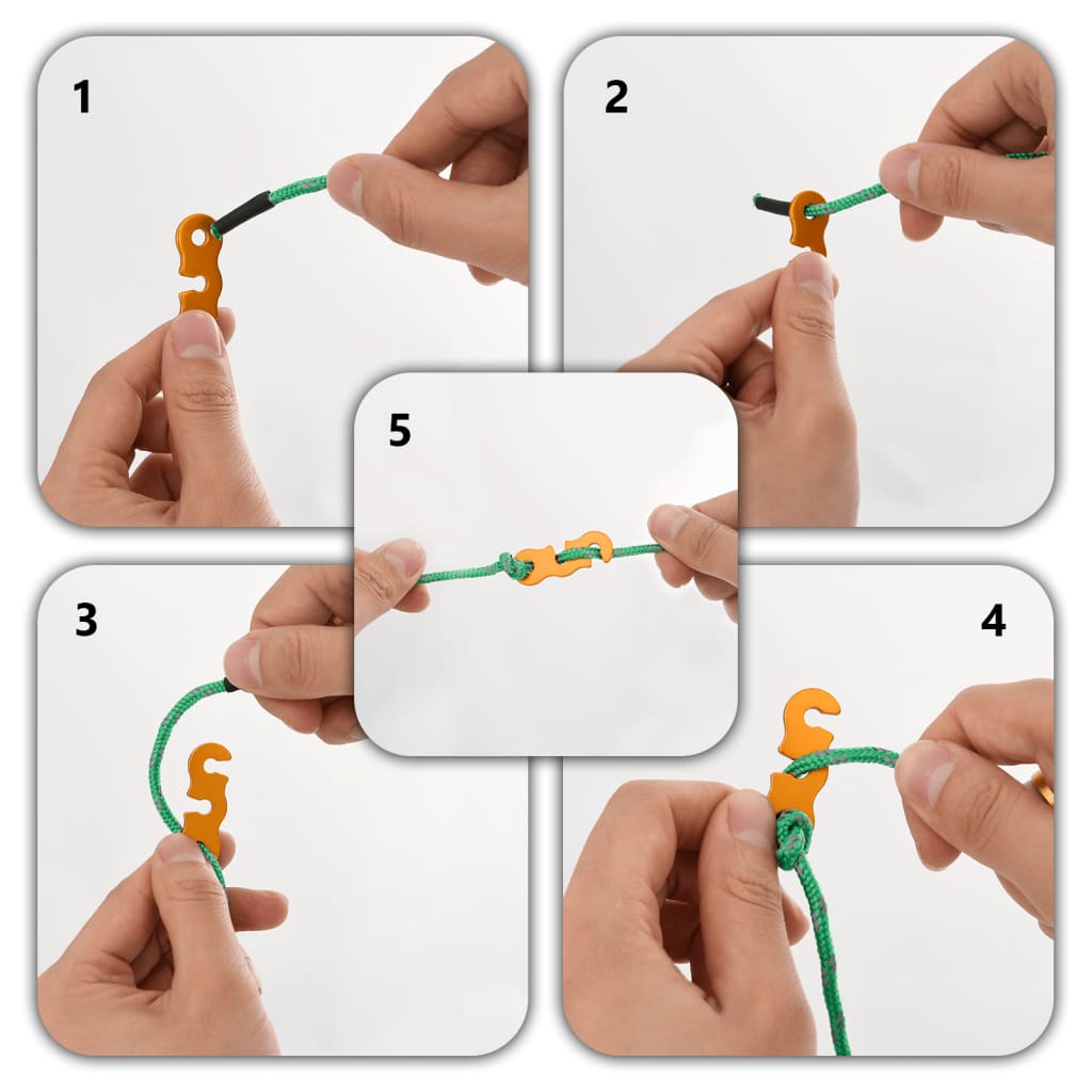 Cordes de haubanage avec clés réfléchissantes 8 pcs 4 m 4 mm Accessoires de tente vidaXL