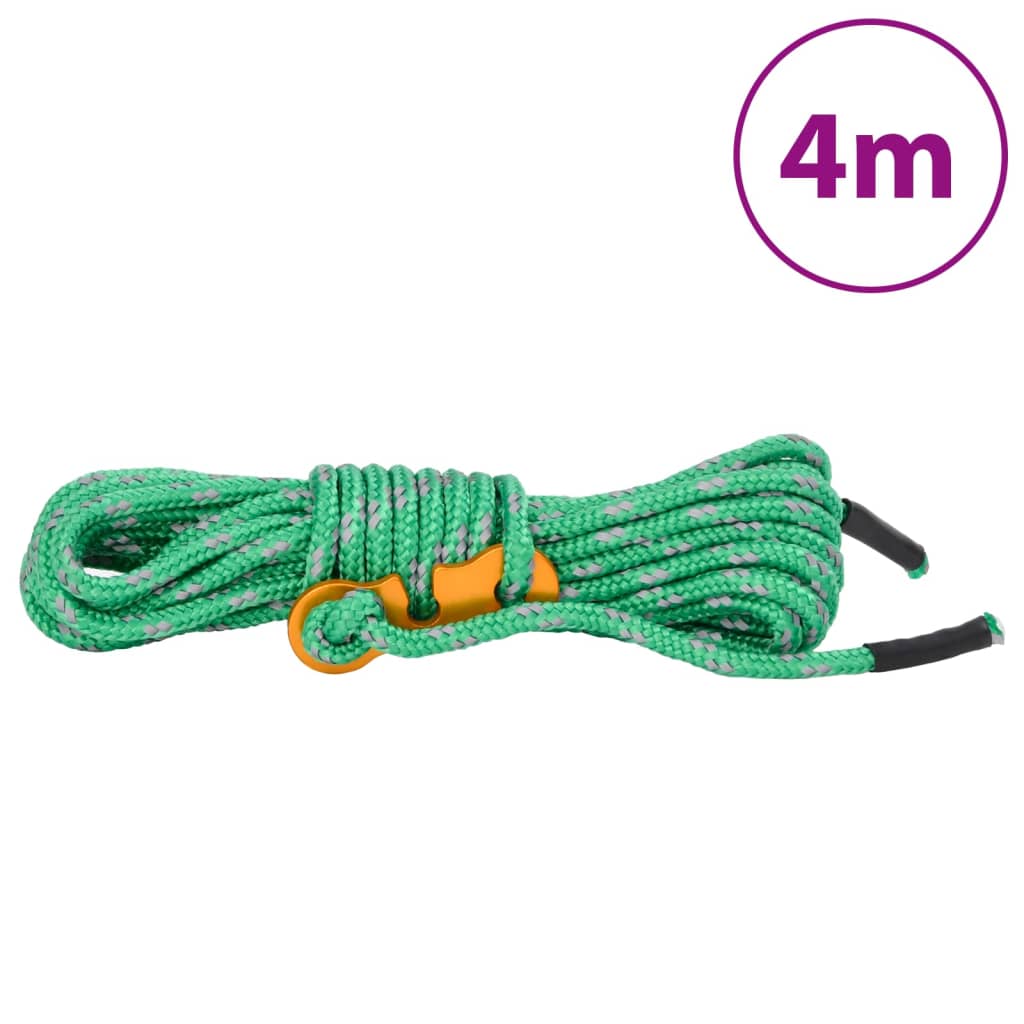 Cordes de haubanage avec clés réfléchissantes 8 pcs 4 m 4 mm Accessoires de tente vidaXL