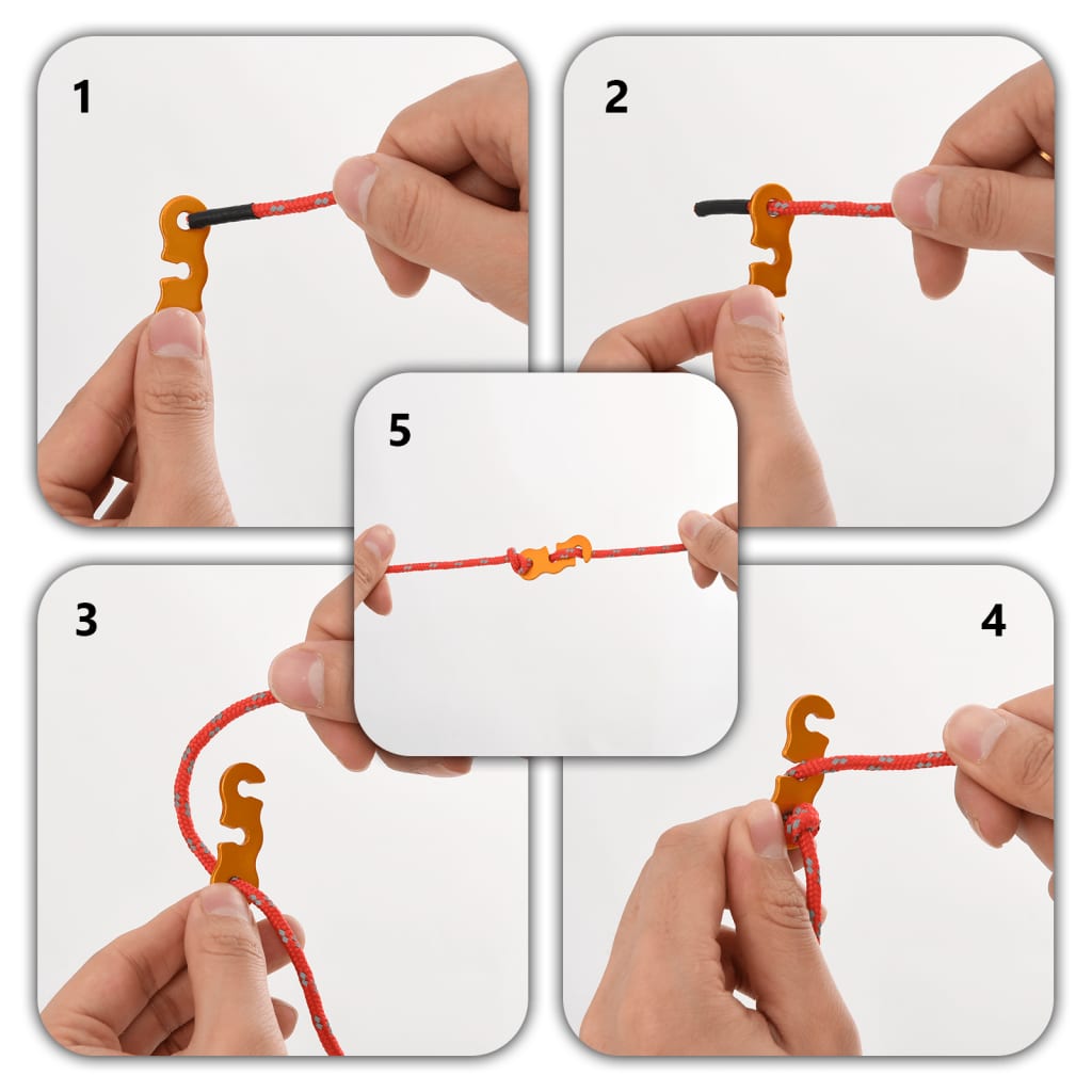 Cordes de haubanage avec clés réfléchissantes 8 pcs 4 m 4 mm Accessoires de tente vidaXL