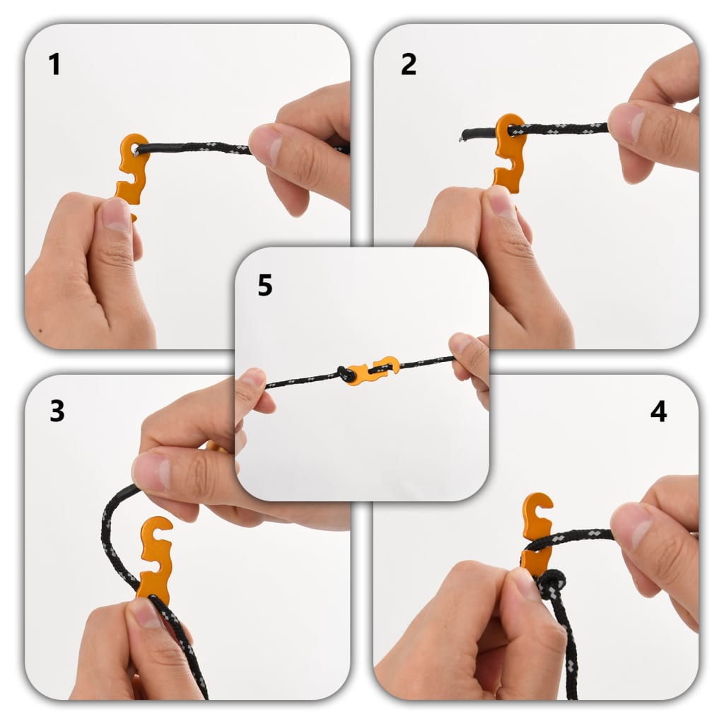Cordes de haubanage avec clés réfléchissantes 8 pcs 4 m 4 mm Accessoires de tente vidaXL