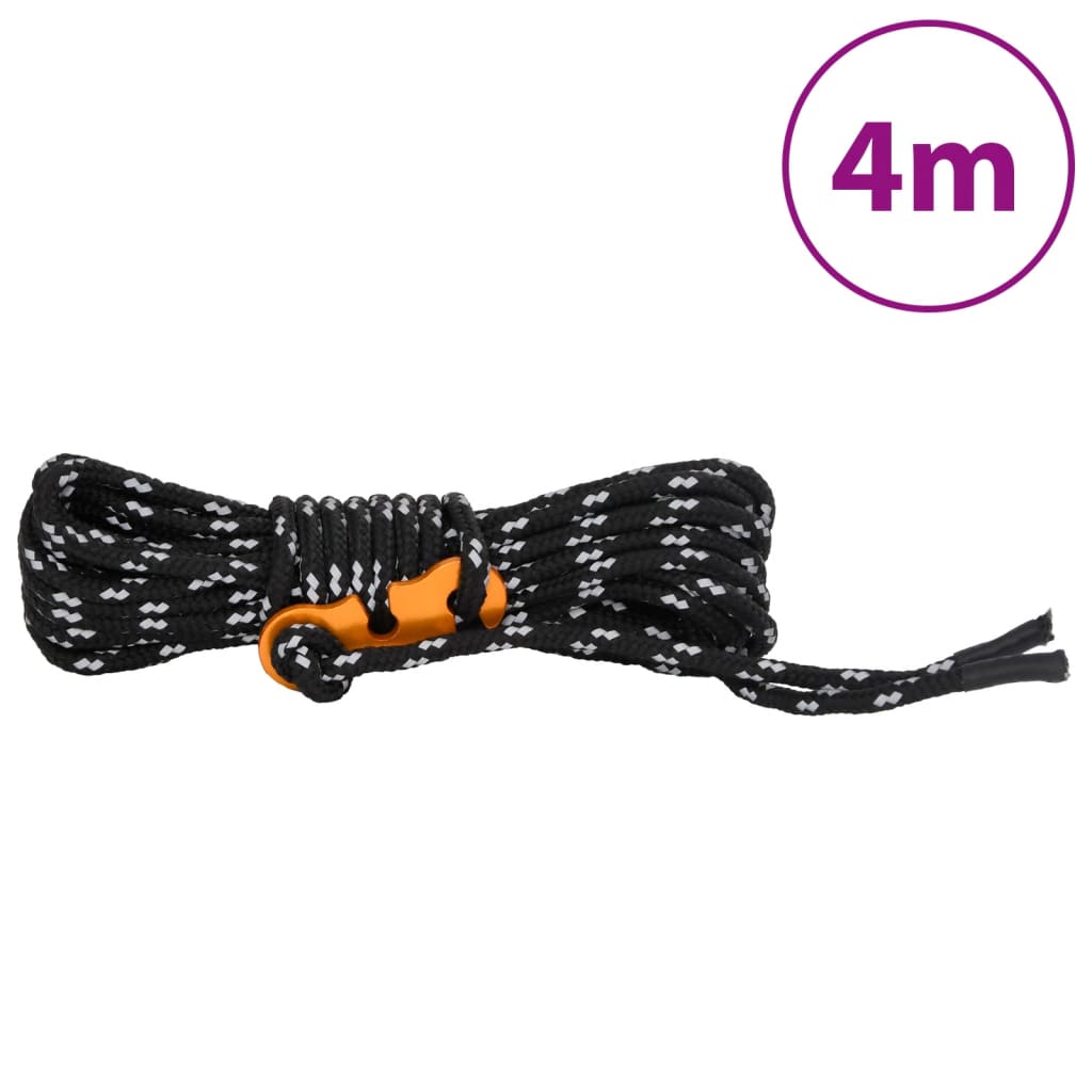Cordes de haubanage avec clés réfléchissantes 8 pcs 4 m 4 mm Accessoires de tente vidaXL