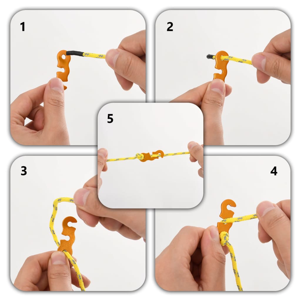 Cordes de haubanage avec clés réfléchissantes 8 pcs 4 m 4 mm Accessoires de tente vidaXL
