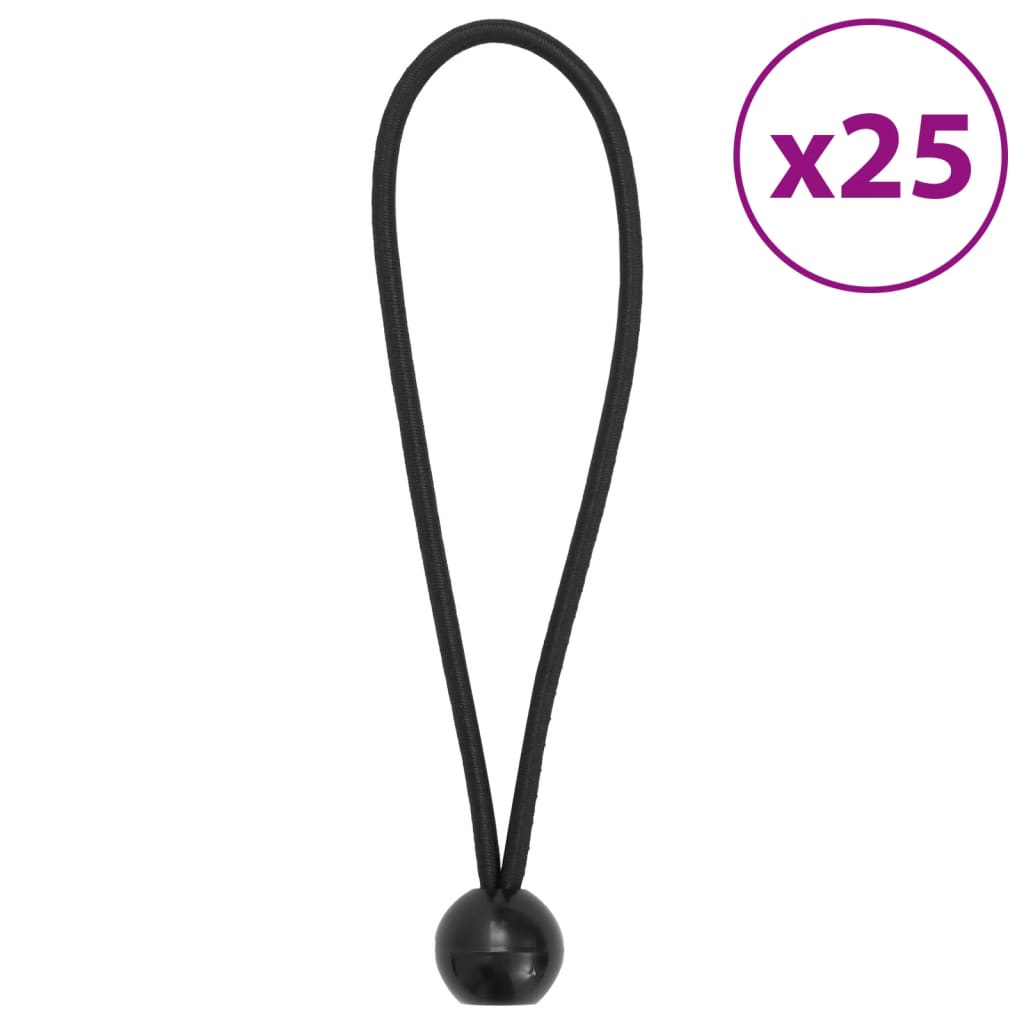 Cordes élastiques avec balles 25 pcs 21x0,5 cm Accessoires de tente vidaXL