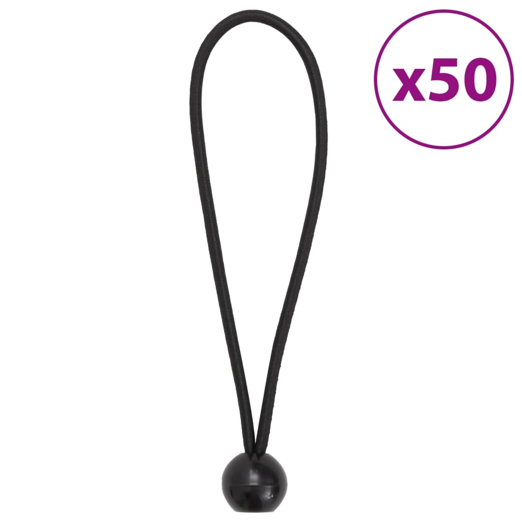 Cordes élastiques avec balles 50 pcs 21x0,5 cm Accessoires de tente vidaXL