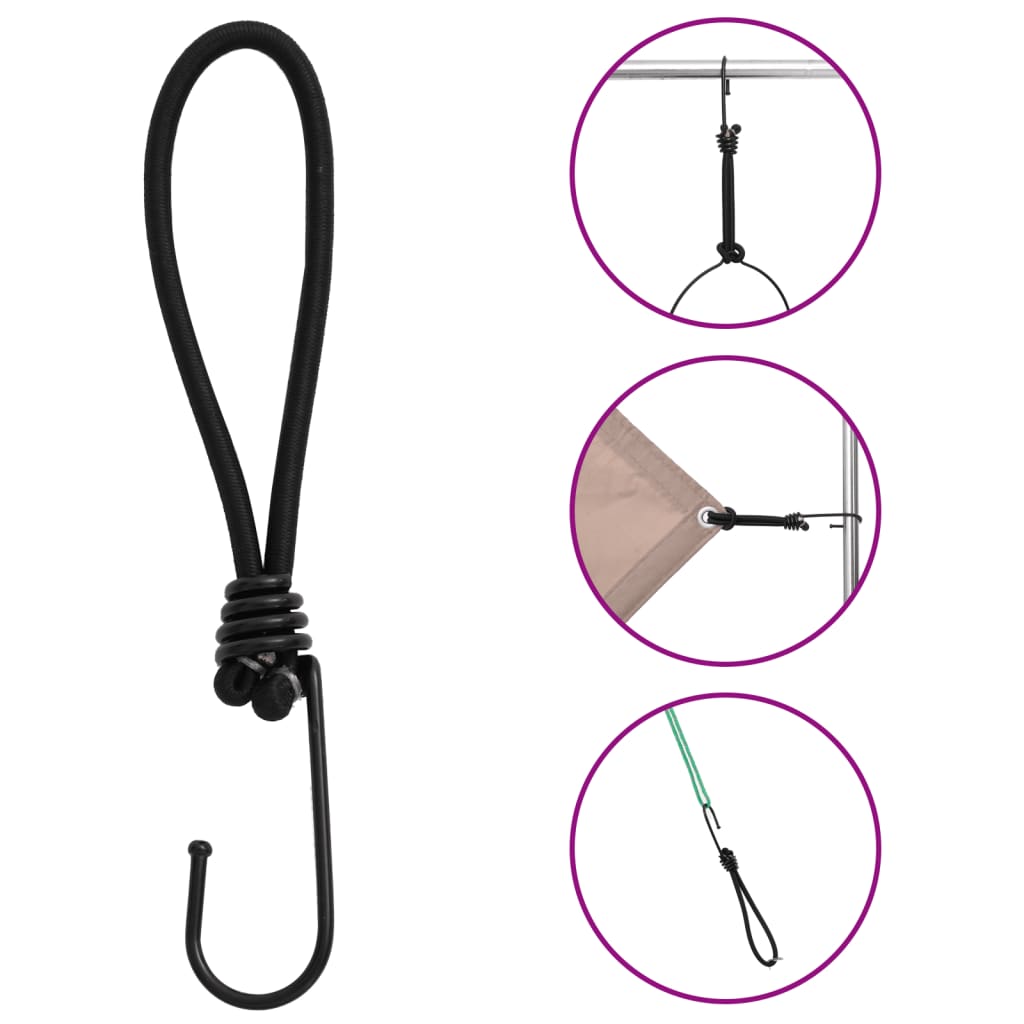 Cordon élastique avec crochets 25 pcs 17 cm Accessoires de tente vidaXL