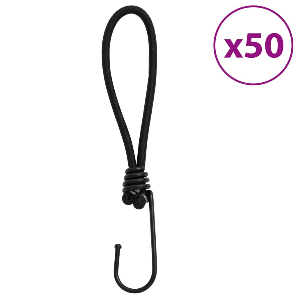Cordon élastique avec crochets 50 pcs 17 cm Accessoires de tente vidaXL