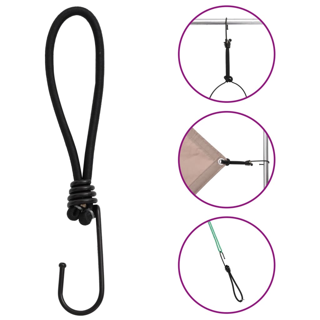 Cordon élastique avec crochets 50 pcs 17 cm Accessoires de tente vidaXL