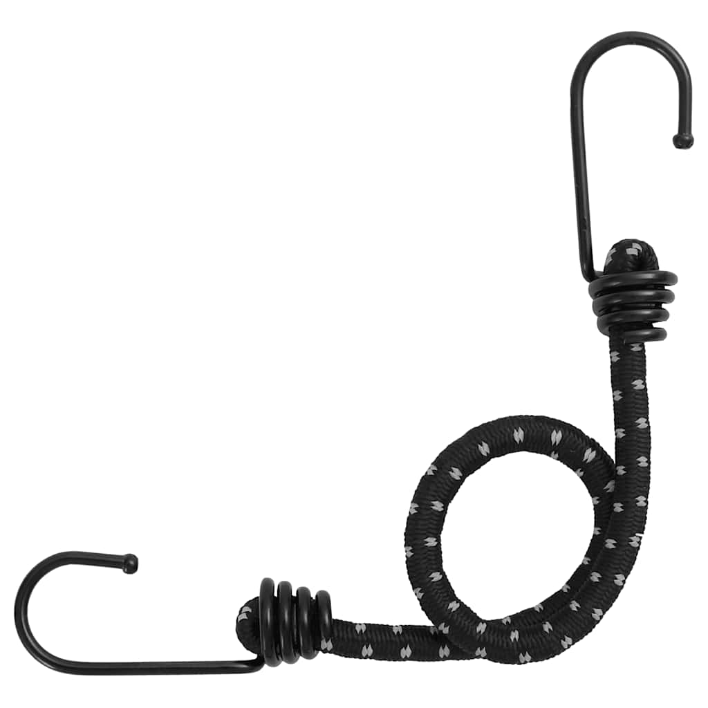 Cordes élastiques avec bandes réfléchissantes et crochets 25pcs Accessoires de tente vidaXL