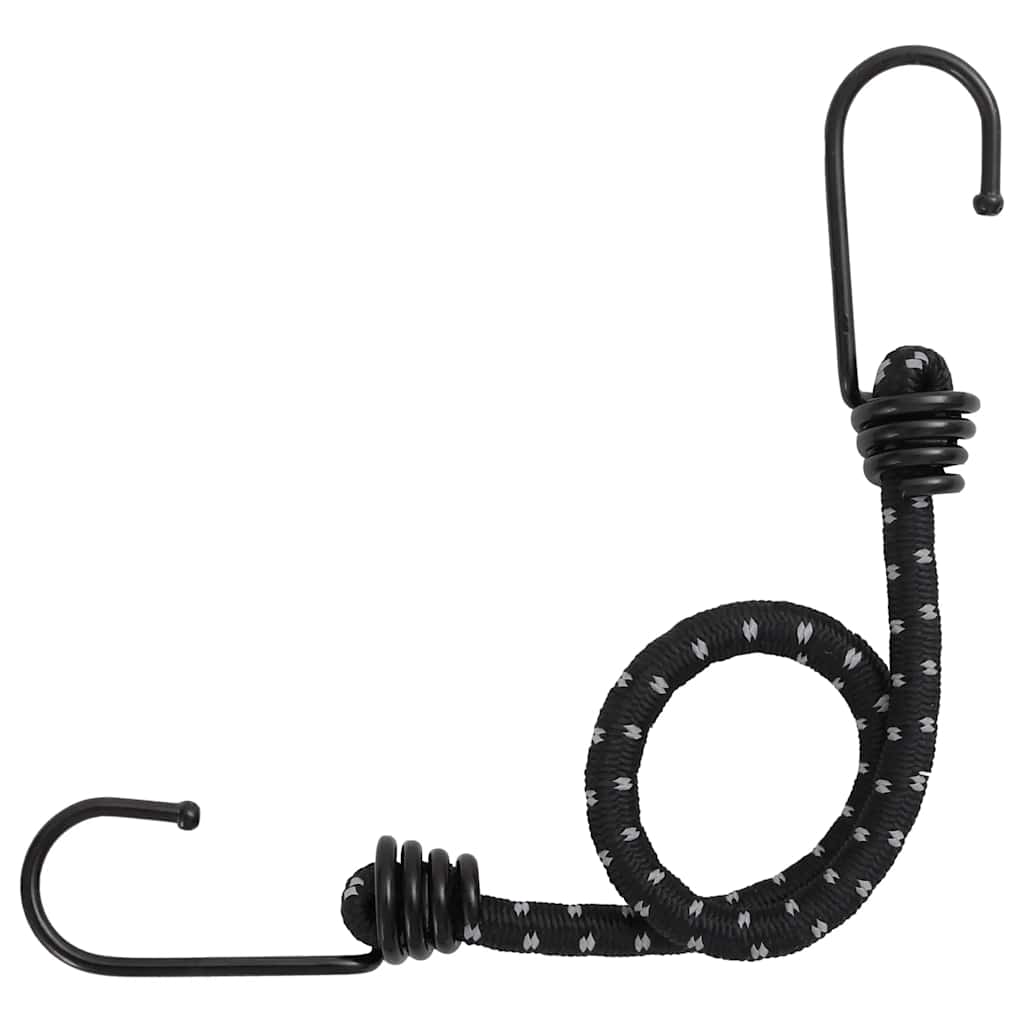 Cordes élastiques avec bandes réfléchissantes et crochets 50pcs Accessoires de tente vidaXL