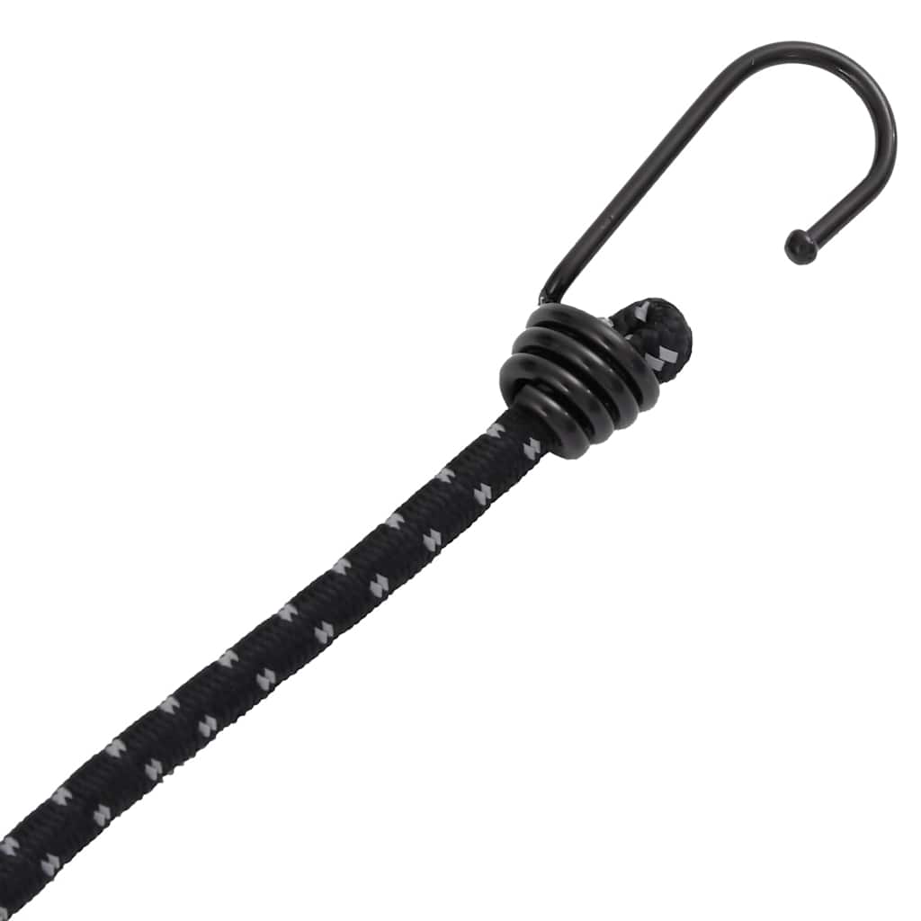 Cordes élastiques avec bandes réfléchissantes et crochets 10pcs Accessoires de tente vidaXL