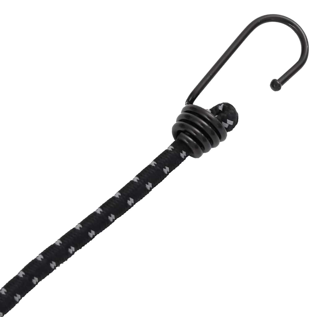 Cordes élastiques avec bandes réfléchissantes et crochets 10pcs Accessoires de tente vidaXL