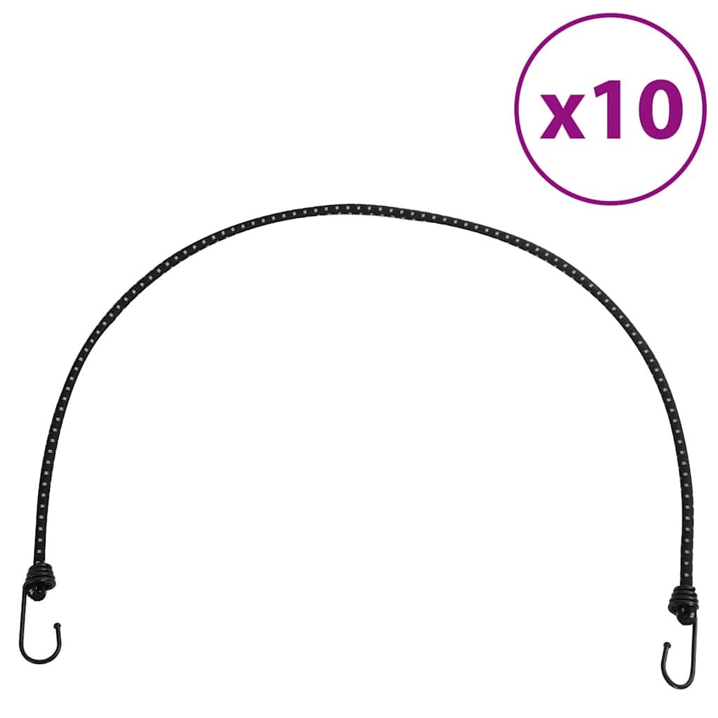 Cordes élastiques avec bandes réfléchissantes et crochets 10pcs Accessoires de tente vidaXL
