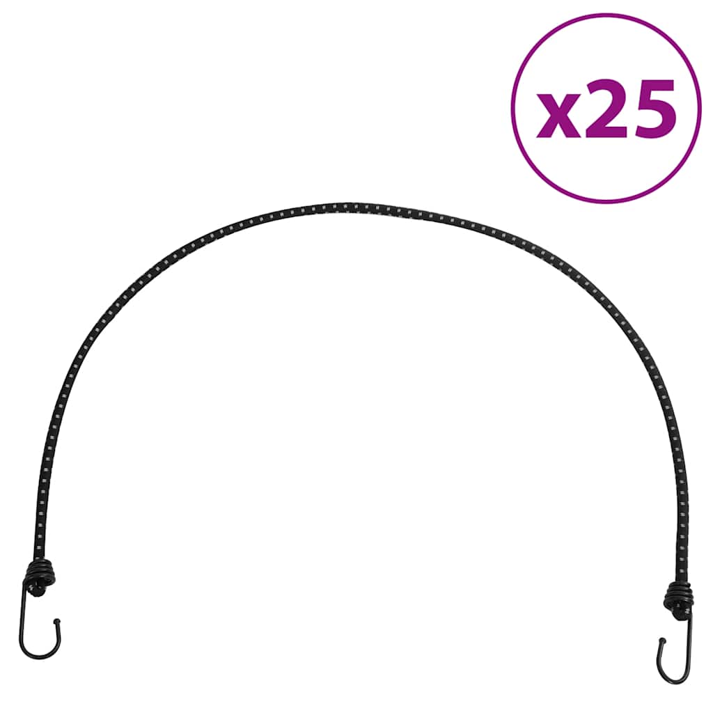 Cordes élastiques avec bandes réfléchissantes et crochets 25pcs Accessoires de tente vidaXL