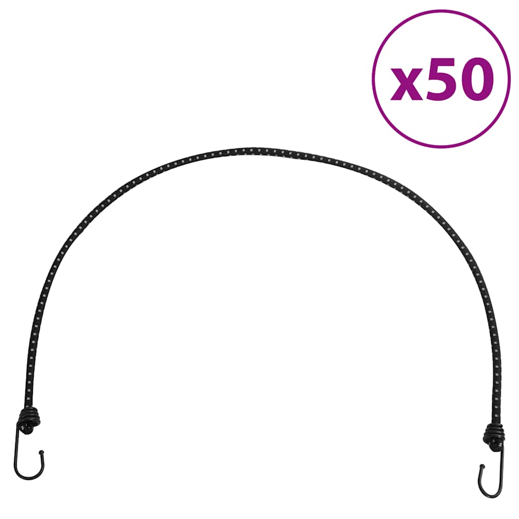 Cordes élastiques avec bandes réfléchissantes et crochets 50pcs Accessoires de tente vidaXL