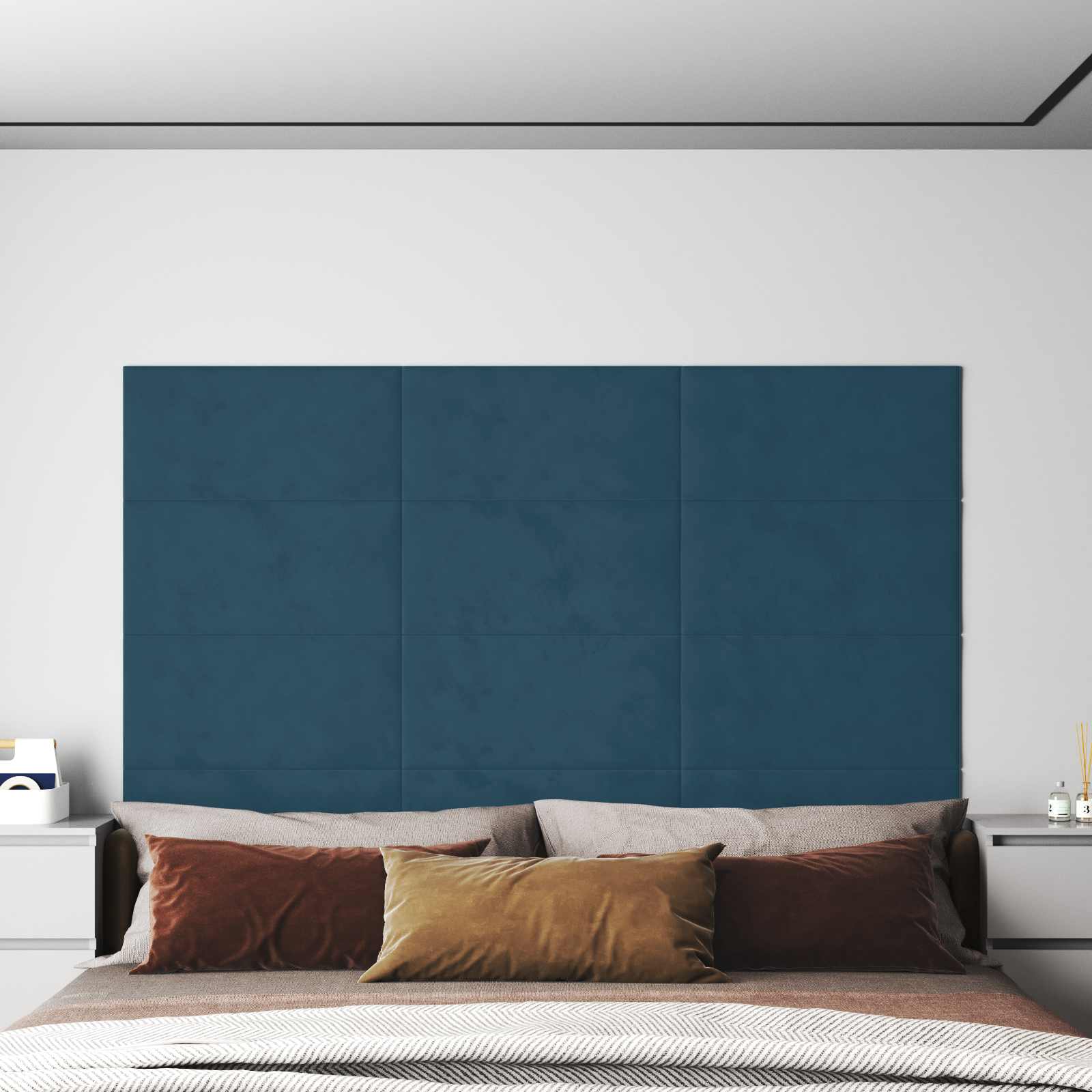 Tête de lit murale 12 pcs Bleu Velours - XIOS